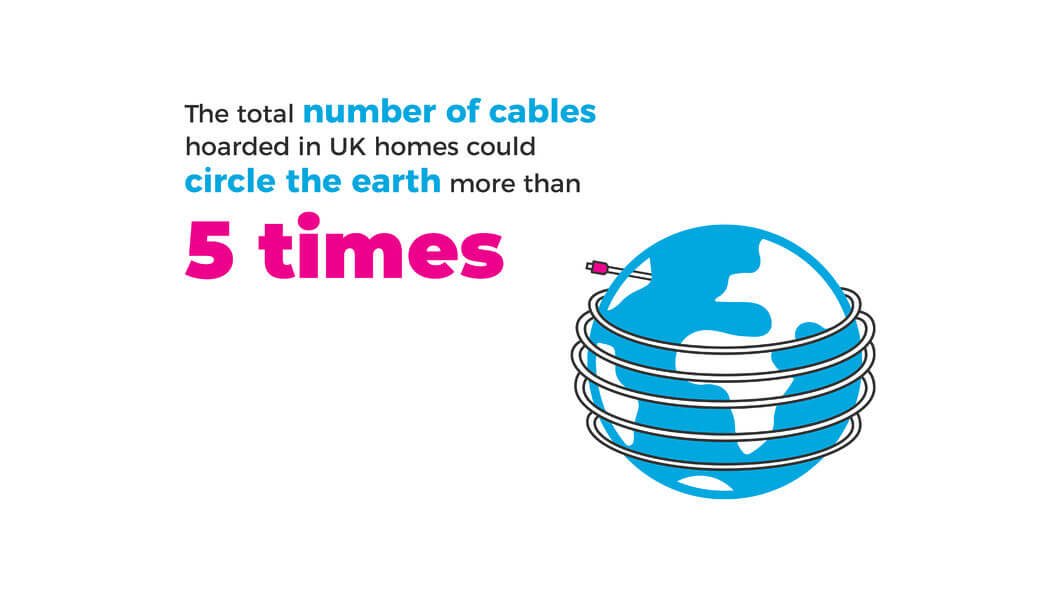 illustration showing electrical cables wrapping around Earth