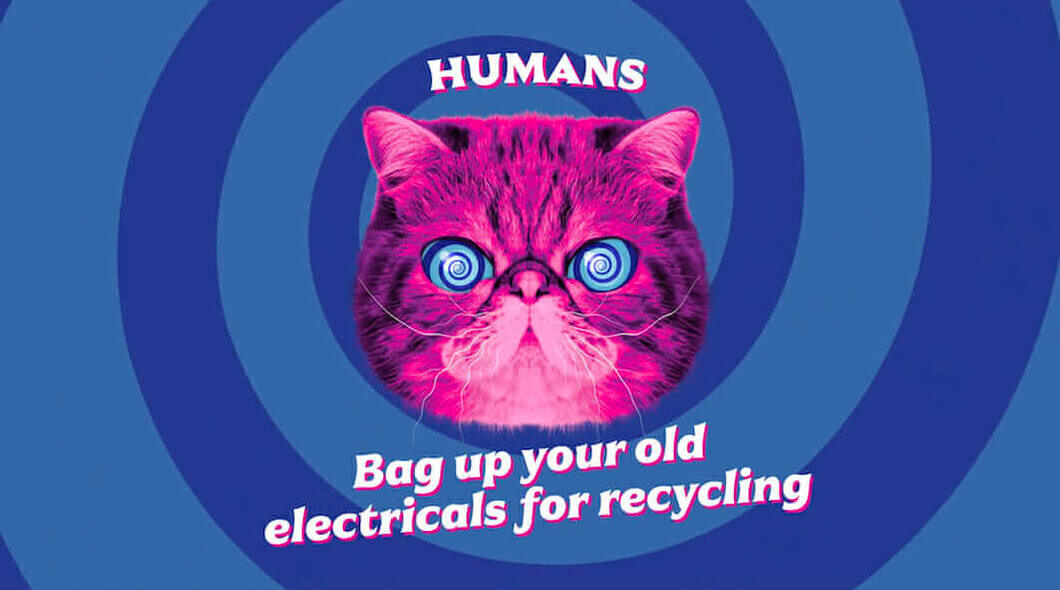 Hypnocat saying bag up your old electricals
