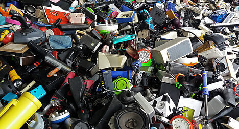 large collection of household electrical waste