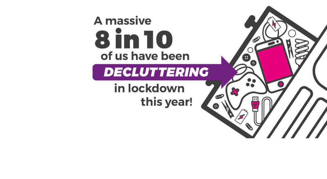 8 in 10 decluttering in lockdown illustration