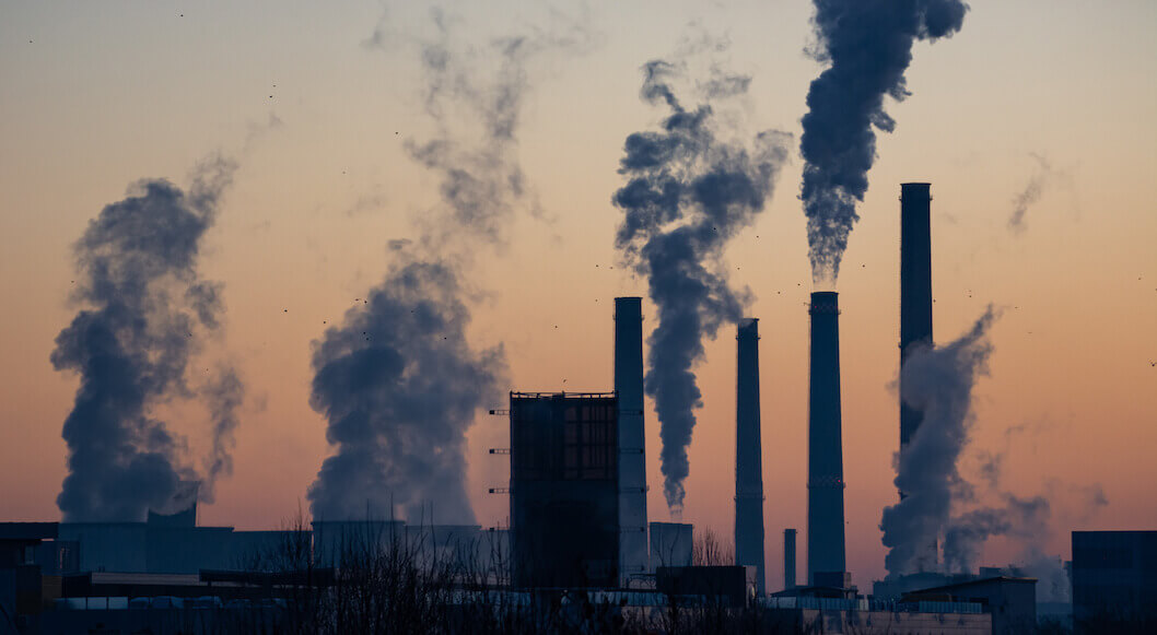 industrial emissions from chimneys