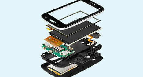 exploded view of a mobile phone