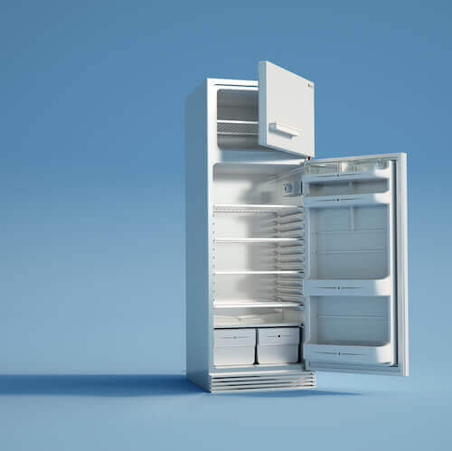 empty fridge with doors open