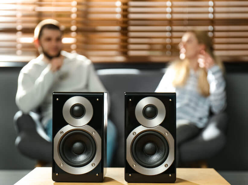 people listening to new speakers