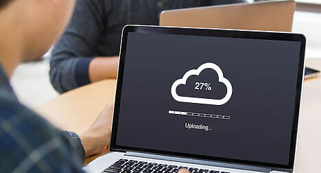 cloud storage displayed on laptop