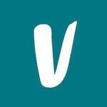 vinted logo - white V on green background
